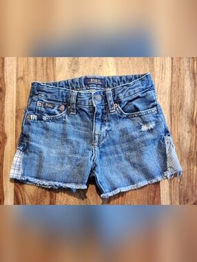 Polo Ralph Lauren Blue Denim Shorts Distressed Style
